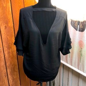 FOREVER 21 BLACK BLOUSE SIZE XL